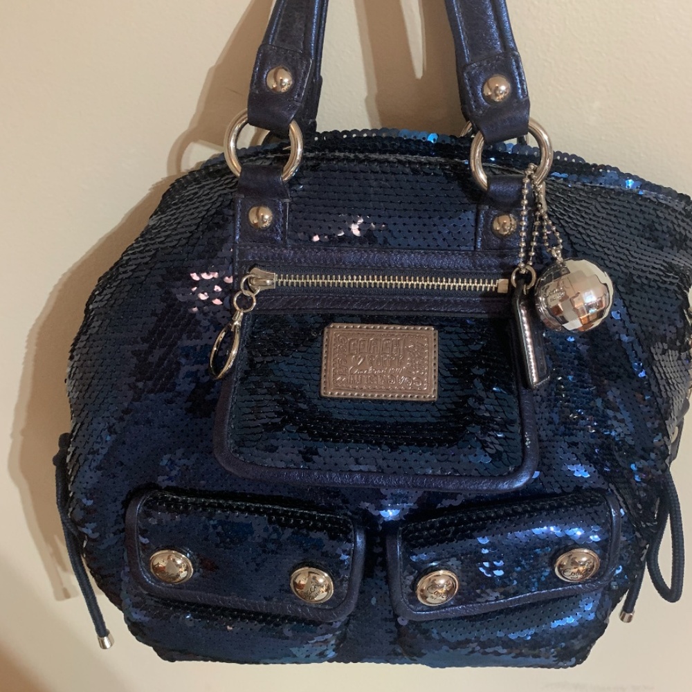 Coach Poppy Royal/Navy Sequin Hand/Shoulder Bag